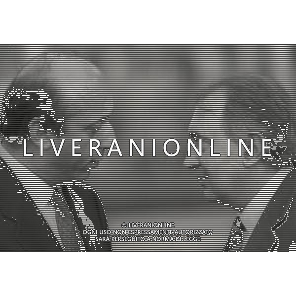 RETROSPETTIVA LUCIANO MOGGI DIRIGENTE SPORTIVO NELLA FOTO LUCIANO MOGGI NELL\'ANNO 1988-1989 DIRIGENTE AL NAPOLI CALCIO CON IL PRESIDENTE DEL NAPOLI CALCIO CORRADO FERLAINO AG ALDO LIVERANI SAS