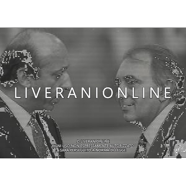 RETROSPETTIVA LUCIANO MOGGI DIRIGENTE SPORTIVO NELLA FOTO LUCIANO MOGGI NELL\'ANNO 1988-1989 DIRIGENTE AL NAPOLI CALCIO CON IL PRESIDENTE DEL NAPOLI CALCIO CORRADO FERLAINO AG ALDO LIVERANI SAS
