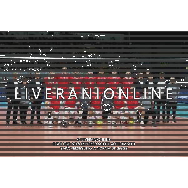 Volley Champions League Men 2019/2020 Perugia, Italia 04/12/2019 Sir Sicoma Monini Perugia vs Benfica Lisbona Nella foto: formazione benfica lisboa FOTO LORIS CERQUIGLINI-ALESSIO MARINI-AG ALDO LIVERANI SAS