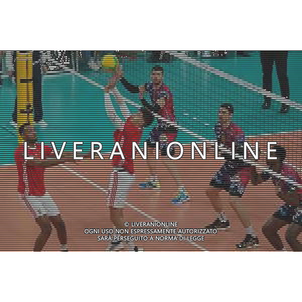 Volley Champions League Men 2019/2020 Perugia, Italia 04/12/2019 Sir Sicoma Monini Perugia vs Benfica Lisbona Nella foto: da silva violas tiago (benfica lisboa) alza FOTO LORIS CERQUIGLINI-ALESSIO MARINI-AG ALDO LIVERANI SAS