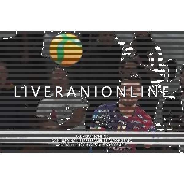 Volley Champions League Men 2019/2020 Perugia, Italia 04/12/2019 Sir Sicoma Monini Perugia vs Benfica Lisbona Nella foto: stzimafei zhukouski (n.11 palleggiatore sir safety conad perugia) alla battuta FOTO LORIS CERQUIGLINI-ALESSIO MARINI-AG ALDO LIVERANI SAS