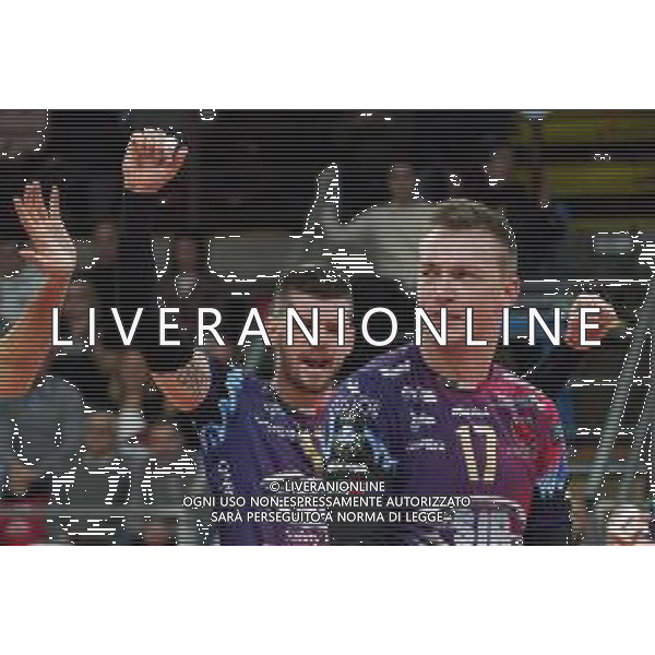 Volley Champions League Men 2019/2020 Perugia, Italia 04/12/2019 Sir Sicoma Monini Perugia vs Benfica Lisbona Nella foto: stzimafei zhukouski (n.11 palleggiatore sir safety conad perugia) esulta FOTO LORIS CERQUIGLINI-ALESSIO MARINI-AG ALDO LIVERANI SAS