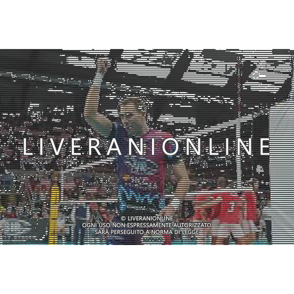 Volley Champions League Men 2019/2020 Perugia, Italia 04/12/2019 Sir Sicoma Monini Perugia vs Benfica Lisbona Nella foto: aleksandar atanasijevic (n.14 opposto sir safety conad perugia) esulta FOTO LORIS CERQUIGLINI-ALESSIO MARINI-AG ALDO LIVERANI SAS