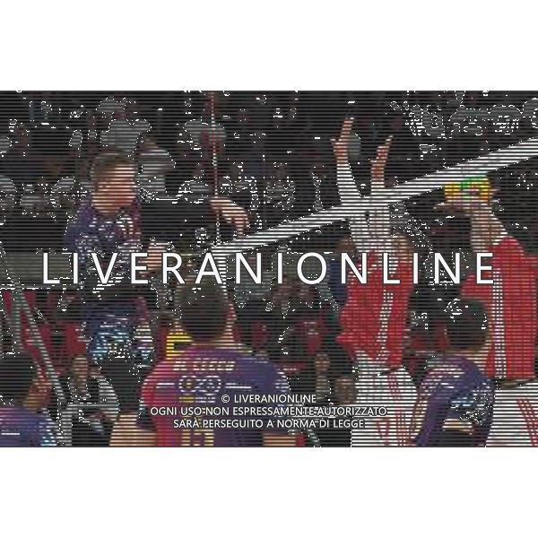Volley Champions League Men 2019/2020 Perugia, Italia 04/12/2019 Sir Sicoma Monini Perugia vs Benfica Lisbona Nella foto: tzimafei zhukouski (n.11 palleggiatore sir safety conad perugia) schiaccia FOTO LORIS CERQUIGLINI-ALESSIO MARINI-AG ALDO LIVERANI SAS