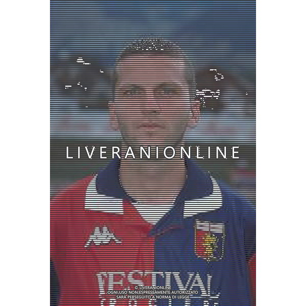 PRIMI PIANI ROSA GENOA CALCIO 1999-2000 NELLA FOTO DAMIANO MOSCARDI AG ALDO LIVERANI SAS