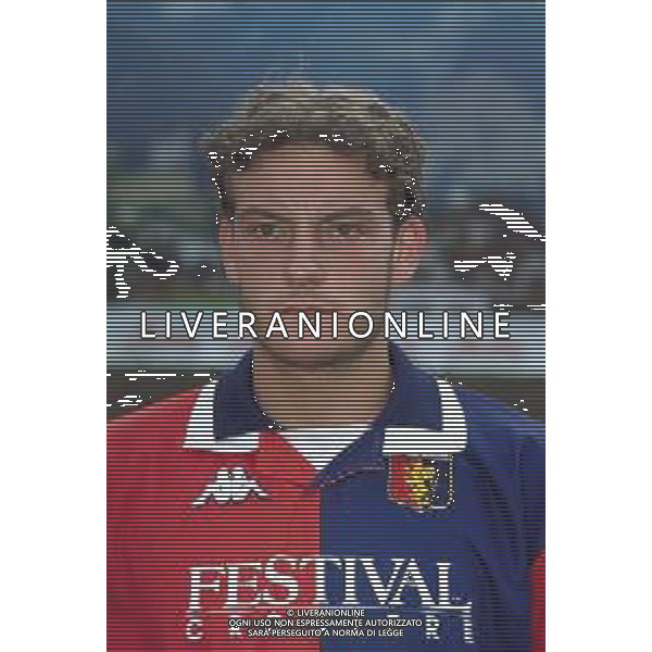 PRIMI PIANI ROSA GENOA CALCIO 1999-2000 NELLA FOTO EDDY MENGO AG ALDO LIVERANI SAS