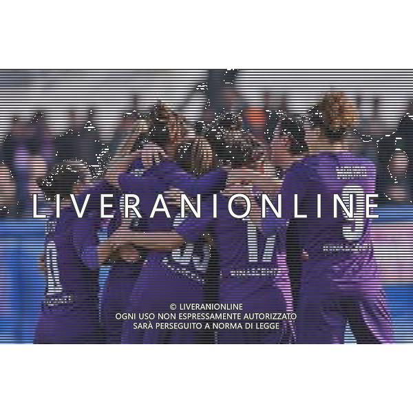 Campionato Italiano di Calcio Serie A Femminile 2019/2020 Empoli, Italia 07/12/2019 Empoli Ladies vs Fiorentina Women Nella foto: Esultanza Fiorentina Women\'s ©LM/Lisa Guglielmi-Alessio marini/AGENZIA ALDO LIVERANI SAS