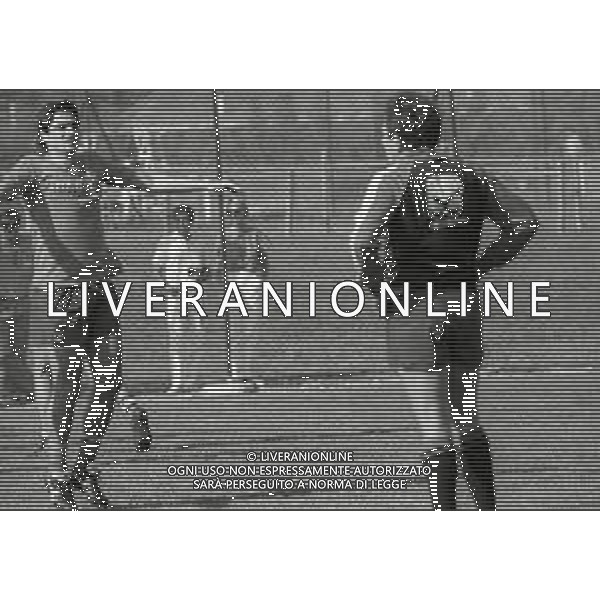 RETROSPETTIVA AGOSTINO DI BARTOLOMEI CALCIATORE NELLA FOTO AGOSTINO DI BARTOLOMEI NELL\'ANNO 1984-1985 IN ALLENAMENTO CON IL MILAN AG ALDO LIVERANI SAS