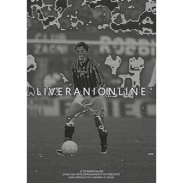 RETROSPETTIVA AGOSTINO DI BARTOLOMEI CALCIATORE NELLA FOTO AGOSTINO DI BARTOLOMEI NELL\'ANNO 1985-1986 CON LA MAGLIA DEL MILAN AG ALDO LIVERANI SAS