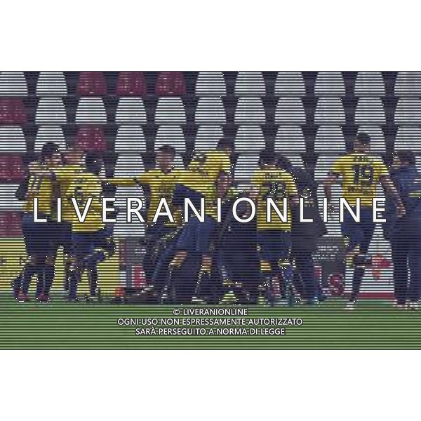 Campionato Italiano di Calcio Serie C - Lega Pro 2019/2020 Trieste, Italia 08/12/2019 Triestina Vs Modena Nella foto: La squadra del Modena esulta dopo il gol di Tiziano Tulissi per l FOTO F DE BERNARDI-ALESSIO MARINI-AG ALDO LIVERANI SAS