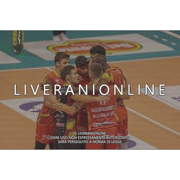 Campionato Italiano di Volley Superlega Serie A 2019/2020 Latina, Italia 08/12/2019 Top Volley Cisterna vs Tonno Callipo Calabria Vibo Valentia Nella foto: esultanza Tonno Callippo Vibo Valentia FOTO LUIGI MARIANI-ALESSIO MARINI-AG ALDO LIVERANI SAS