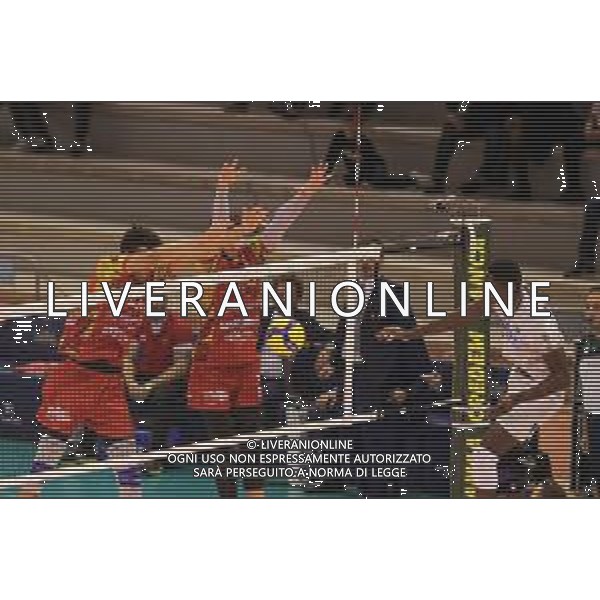 Campionato Italiano di Volley Superlega Serie A 2019/2020 Latina, Italia 08/12/2019 Top Volley Cisterna vs Tonno Callipo Calabria Vibo Valentia Nella foto: muro Tonno Callippo Vibo Valentia FOTO LUIGI MARIANI-ALESSIO MARINI-AG ALDO LIVERANI SAS