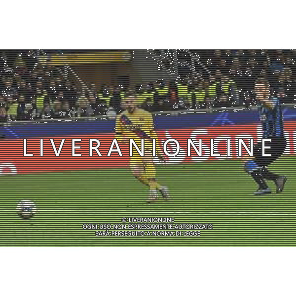 Carles Perez segna il gol del 0-1 Inter vs Barcellona UEFA Champions League fase a gironi 6° giornata gruppo F Milano 10–12-2019 Stadio Giuseppe Meazza - San Siro foto Roberto Garavaglia - ag. Aldo Liverani sas