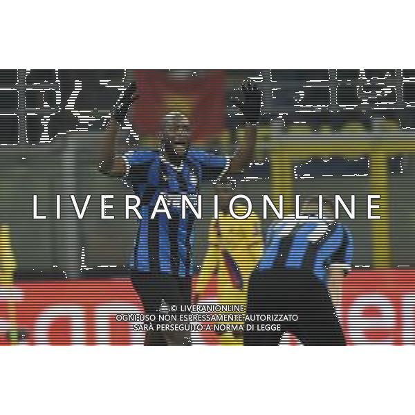 esultanza dopo il gol di romelu Lukaku del 1 a 1 Inter Inter vs Barcellona UEFA Champions League fase a gironi 6° giornata gruppo F Milano 10–12-2019 Stadio Giuseppe Meazza - San Siro foto Roberto Garavaglia - ag. Aldo Liverani sas