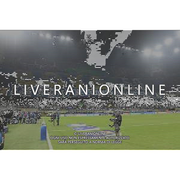 striscione dei tifosi curva nord Inter vs Barcellona UEFA Champions League fase a gironi 6° giornata gruppo F Milano 10–12-2019 Stadio Giuseppe Meazza - San Siro foto Roberto Garavaglia - ag. Aldo Liverani sas