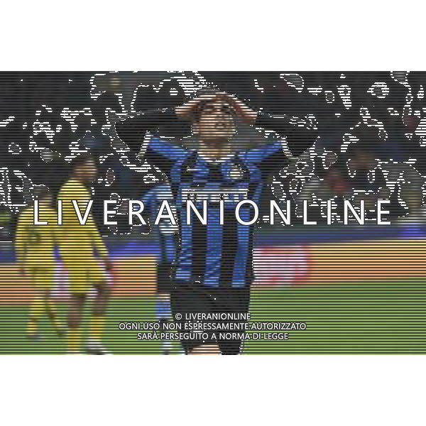 delusione di lautaro Martinez Inter vs Barcellona UEFA Champions League fase a gironi 6° giornata gruppo F Milano 10–12-2019 Stadio Giuseppe Meazza - San Siro foto Roberto Garavaglia - ag. Aldo Liverani sas