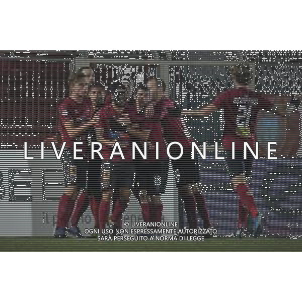 Campionato di Calcio Serie C - Lega Pro 2019/2020 Pontedera, Italia 11/12/2019 Pontedera vs Lecco Nella foto: Andrea Caponi e i compagni festeggiano il pareggio (P) FOTO FABIO FAGIOLINI-ALESSIO MARINI-AG ALDO LIVERANI SAS
