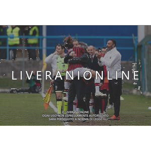 Calcio Coppa Italia Femminile 2019/2020 Milano, Italia 11/12/2019 Ottavi di Finale - Inter vs Milan Nella foto: Miriam Longo (Milan) festeggia il gol con Maurizio Ganz (Milan) FOTO FRANCESCO SCACCIANOCE-ALESSIO MARINI-AG ALDO LIVERANI SAS