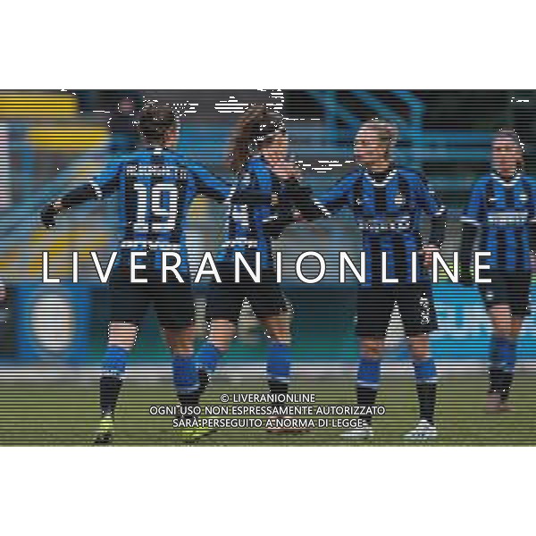 Calcio Coppa Italia Femminile 2019/2020 Milano, Italia 11/12/2019 Ottavi di Finale - Inter vs Milan Nella foto: Lisa Alborghetti (Inter) e Roberta D\'Adda (Inter) esultano per il gol FOTO FRANCESCO SCACCIANOCE-ALESSIO MARINI-AG ALDO LIVERANI SAS