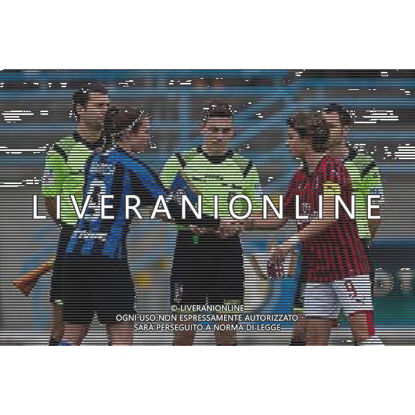 Calcio Coppa Italia Femminile 2019/2020 Milano, Italia 11/12/2019 Ottavi di Finale - Inter vs Milan Nella foto: Regina Baresi (Inter), Valentina Giacinti (Milan) e terna arbitrale FOTO FRANCESCO SCACCIANOCE-ALESSIO MARINI-AG ALDO LIVERANI SAS