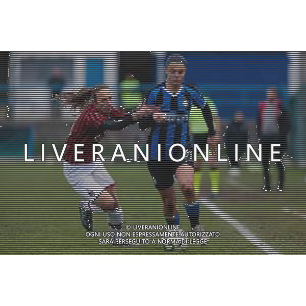 Calcio Coppa Italia Femminile 2019/2020 Milano, Italia 11/12/2019 Ottavi di Finale - Inter vs Milan Nella foto: Caterina Fracaros (Inter) e Sandra Zigic (Milan) FOTO FRANCESCO SCACCIANOCE-ALESSIO MARINI-AG ALDO LIVERANI SAS