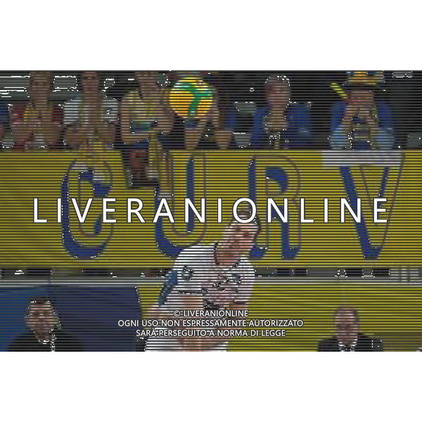 Volley Champions League Men 2019/2020 Trento, Italia 12/12/2019 Trentino Itas vs Fenerbahce HDI Sigorta Istambul Nella foto: Mitar Djuric (12) ITAS Trentino al servizio. FOTO ROBERTO TOMMASINI-ALESSIO MARINI-AG ALDO LIVERANI SAS