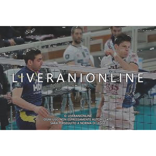 Volley Champions League Men 2019/2020 Trento, Italia 12/12/2019 Trentino Itas vs Fenerbahce HDI Sigorta Istambul Nella foto: Simone Giannelli (9) ITAS Trentino e Hasan Sikar (14) Fenerbahce HDI Sigorta Istambul FOTO ROBERTO TOMMASINI-ALESSIO MARINI-AG ALDO LIVERANI SAS