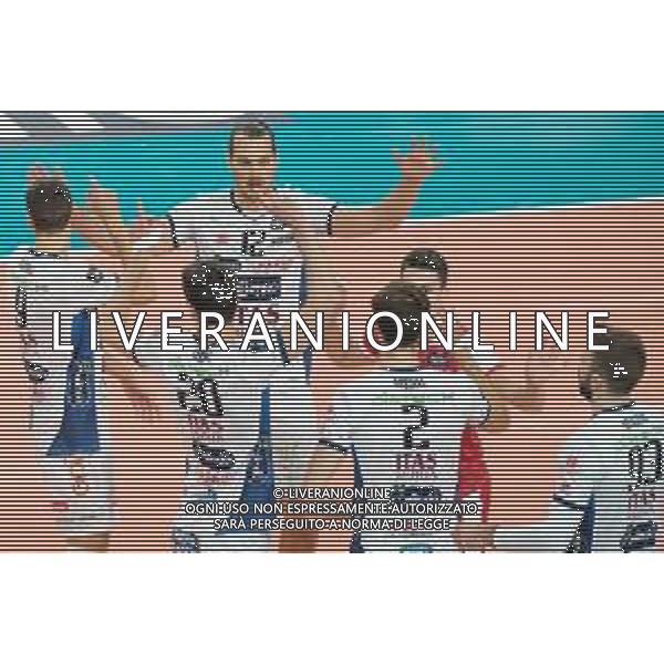 Volley Champions League Men 2019/2020 Trento, Italia 12/12/2019 Trentino Itas vs Fenerbahce HDI Sigorta Istambul Nella foto: Esultanza ITAS Trentino con Mitar Djuric (12) ITAS Trentino FOTO ROBERTO TOMMASINI-ALESSIO MARINI-AG ALDO LIVERANI SAS