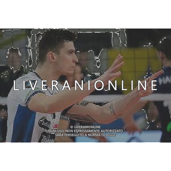 Volley Champions League Men 2019/2020 Trento, Italia 12/12/2019 Trentino Itas vs Fenerbahce HDI Sigorta Istambul Nella foto: Esultanza di Klemen Cebulj (18) ITAS Trentino FOTO ROBERTO TOMMASINI-ALESSIO MARINI-AG ALDO LIVERANI SAS