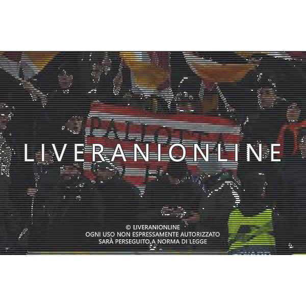 Roma vs Wolfsberg Europa League - 6 giornata Stadio Olimpico - Roma 12-12-2019 nella foto Tifosi Roma striscione contro Pallotta ©Federico Gaetano/AGENZIA ALDO LIVERANI SAS
