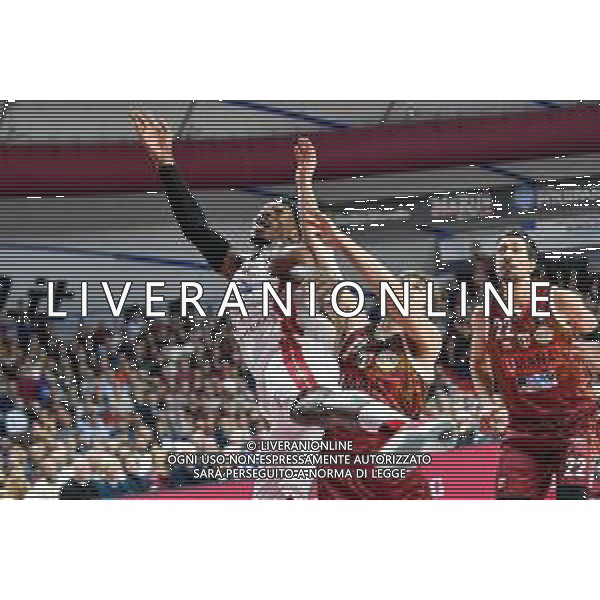 Campionato di Basket Serie A 2019/2020 Venezia, Italia 15/12/2019 Umana Reyer Venezia vs AX Armani Exchange Olimpia Milano Nella foto: Paul Biligha dell\' AX Armani Exchange Olimpia Milano e Andrea DE NICOLAO dell\' Umana Reyer Venezia FOTO ALESSIO MARINI-AG ALDO LIVERANI SAS