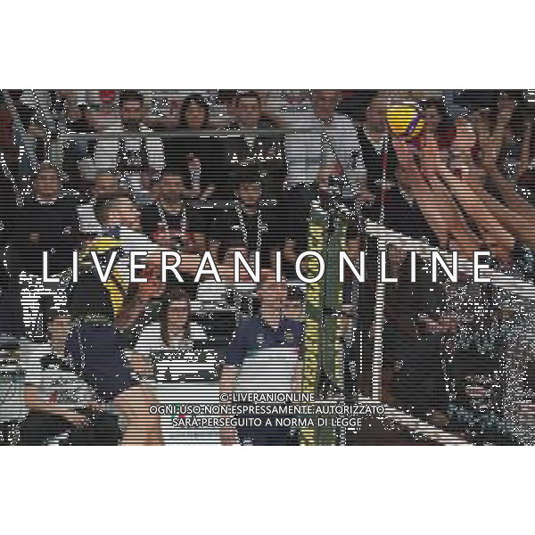 Campionato di Volley Superlega Serie A 2019/2020 Perugia, Italia 15/12/2019 Sir Safety Conad Perugia vs Leo Shoes Modena Nella foto: matthew anderson (n.1 leo schoes modena) schiaccia FOTO LORIS CERQUIGLINI-ALESSIO MARINI-AG ALDO LIVERANI SAS