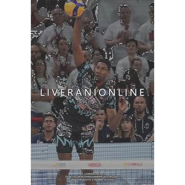 Campionato di Volley Superlega Serie A 2019/2020 Perugia, Italia 15/12/2019 Sir Safety Conad Perugia vs Leo Shoes Modena Nella foto: wilfredo leon venero (n.9 schiacciatore sir safety conad perugia) schiaccia FOTO LORIS CERQUIGLINI-ALESSIO MARINI-AG ALDO LIVERANI SAS
