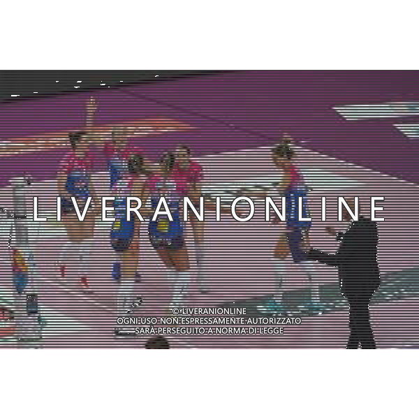 Campionato di Volley Serie A1 Femminile 2019/2020 NOVARA , Italia 15/12/2019 Igor Gorgonzola Novara vs Bartoccini Fortinfissi Perugia Nella foto: Esultanza Igor Gorgonzola Novara FOTO SALVO BARBAGALLO-ALESSIO MARINI-AG ALDO LIVERANI SAS