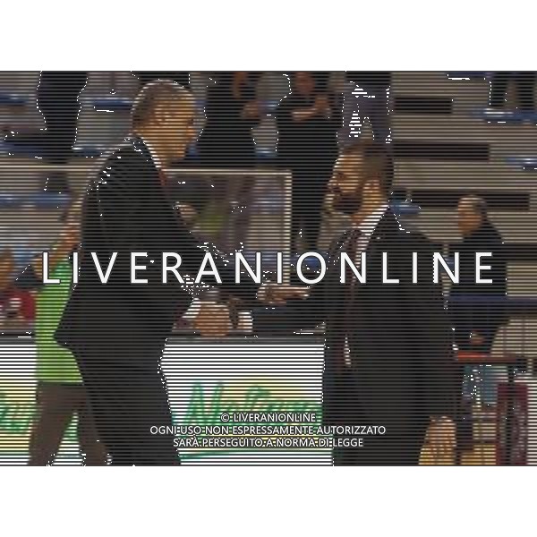IMOLA 15 12 2019 LE NATURELLE IMOLA-FORLI 77-99 NELLA FOTO DA SINISTRA SANDRO DELL\'AGNELLO FORLI E EMANUELE DI PAOLANTONIO ALLENATORE LE NATURELLE ©SANNA /AGENZIA ALDO LIVERANI SAS
