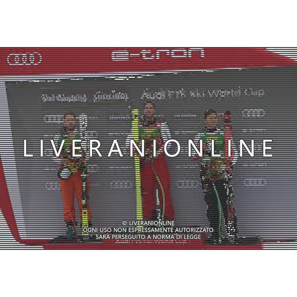 Sci Alpino Val Gardena, Italia 20/12/2019 Coppa del Mondo - Super G Maschile Nella foto: Ceremony KRIECHMAYR Vincent (AUT) (C), JANSRUD Kjetil (NOR) (L), DRESSEN Thomas (GER) (R) ©LM/Sergio Bisi-Alessio Marini/AGENZIA ALDO LIVERANI SAS
