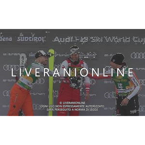 Sci Alpino Val Gardena, Italia 20/12/2019 Coppa del Mondo - Super G Maschile Nella foto: Ceremony KRIECHMAYR Vincent (AUT) (C), JANSRUD Kjetil (NOR) (L), DRESSEN Thomas (GER) (R) ©LM/Sergio Bisi-Alessio Marini/AGENZIA ALDO LIVERANI SAS