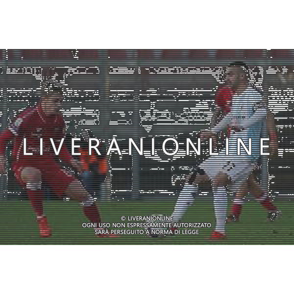 Campionato di Calcio Serie B 2019/2020 Perugia, Italia 21/12/2019 Perugia-Virtus Entella Nella foto: mirko erano (n27 centrocampista virtus entella) vs caviglia hans nicolussi (n. 14 perugia calcio9 ©LM/Loris Cerquiglini-Alessio Marini/AGENZIA ALDO LIVERANI SAS