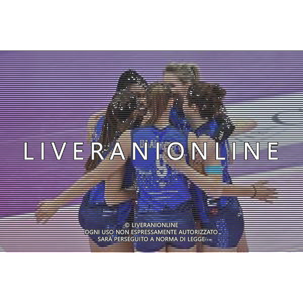 Campionato di Volley Serie A1 Femminile 2019/2020 Firenze, Italia 22/12/2019 Il Bisonte Firenze vs Imoco Volley Conegliano Nella foto: Esultanza Il Bisonte Firenze FOTO LISA GUGLIELMI-ALESSIO MARINI-AG ALDO LIVERANI SAS