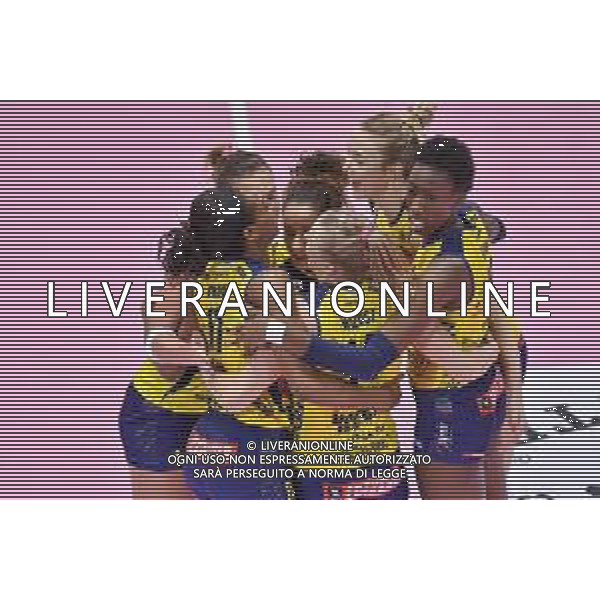 Campionato di Volley Serie A1 Femminile 2019/2020 Firenze, Italia 22/12/2019 Il Bisonte Firenze vs Imoco Volley Conegliano Nella foto: Esultanza Imoco Volley Conegliano FOTO LISA GUGLIELMI-ALESSIO MARINI-AG ALDO LIVERANI SAS