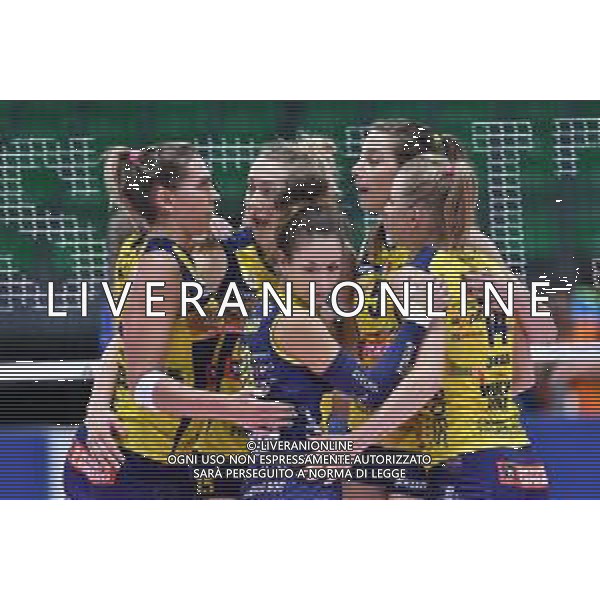 Campionato di Volley Serie A1 Femminile 2019/2020 Firenze, Italia 22/12/2019 Il Bisonte Firenze vs Imoco Volley Conegliano Nella foto: Esultanza Imoco Volley Conegliano FOTO LISA GUGLIELMI-ALESSIO MARINI-AG ALDO LIVERANI SAS
