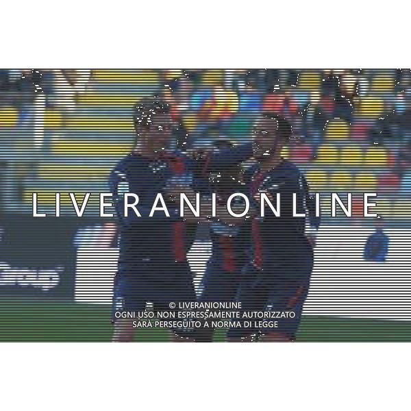 Frosinone vs Crotone Campionato Serie B - 18 giornata Stadio Benito Stirpe - Frosinone 26-12-2019 nella foto Esultanza Mazzotta dopo il gol con Vido FOTO FEDERICO GAETANO-AG ALDO LIVERANI SAS