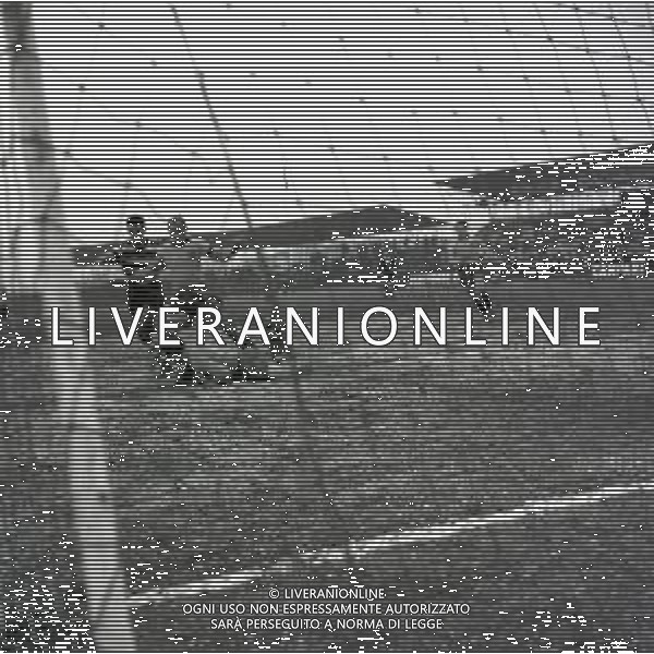 10-02-1957 BUSTO ARSIZIO CAMPIONATO DI CALCIO SERIE B PROPATRIA MODENA 1-1 NELLA FOTO AZIONE DI GIOCO AG ALDO LIVERANI SAS