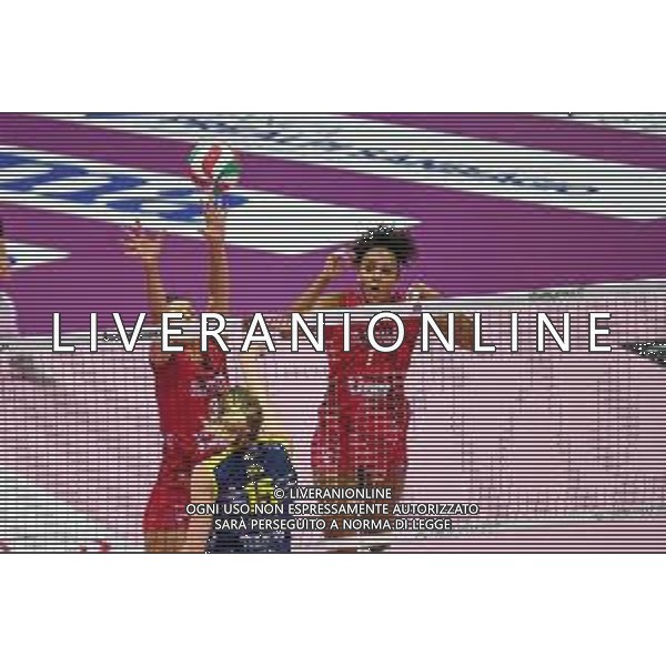 Campionato di Volley Serie A1 Femminile 2019/2020 Treviso, Italia 26/12/2019 Imoco Volley Conegliano vs Unet E-Work Busto Arsizio Nella foto: Muro di Erblira Bici e Haleigh Washington (Busto Arsizio) FOTO ETTORE GRIFFONI-ALESSIO MARINI-AG ALDO LIVERANI SAS