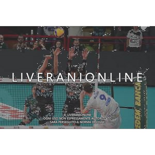 Campionato di Volley Superlega Serie A 2019/2020 Perugia, Italia 26/12/2019 Sir Safety Conad Perugia vs Top Volley Latina Nella foto: patry jean (n.9 schiacciatore top volley cisterna) schiaccia FOTO LORIS CERQUIGLINI-ALESSIO MARINI-AG ALDO LIVERANI SAS