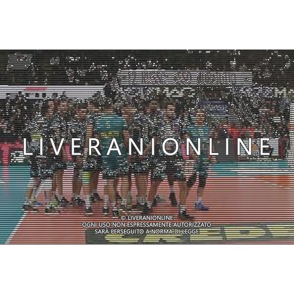 Campionato di Volley Superlega Serie A 2019/2020 Perugia, Italia 26/12/2019 Sir Safety Conad Perugia vs Top Volley Latina Nella foto: formazione sir safety conad perugia prepartita FOTO LORIS CERQUIGLINI-ALESSIO MARINI-AG ALDO LIVERANI SAS