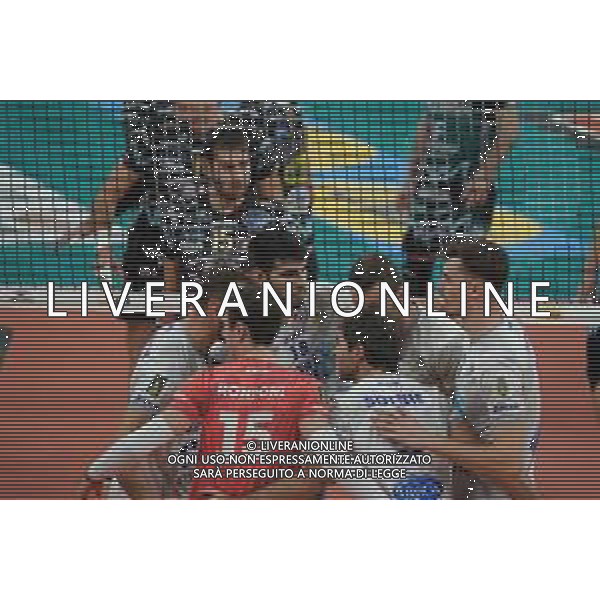 Campionato di Volley Superlega Serie A 2019/2020 Perugia, Italia 26/12/2019 Sir Safety Conad Perugia vs Top Volley Latina Nella foto: top volley cisterna esulta FOTO LORIS CERQUIGLINI-ALESSIO MARINI-AG ALDO LIVERANI SAS