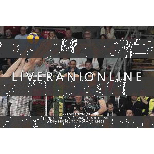 Campionato di Volley Superlega Serie A 2019/2020 Perugia, Italia 26/12/2019 Sir Safety Conad Perugia vs Top Volley Latina Nella foto: aleksandar atanasijevic (n.14 opposto sir safety conad perugia) schiaccia FOTO LORIS CERQUIGLINI-ALESSIO MARINI-AG ALDO LIVERANI SAS