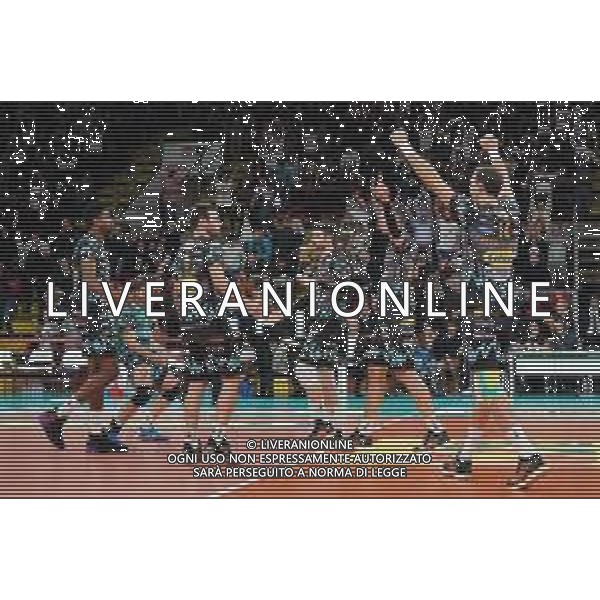 Campionato di Volley Superlega Serie A 2019/2020 Perugia, Italia 26/12/2019 Sir Safety Conad Perugia vs Top Volley Latina Nella foto: sir esulta per la vittoria della partita FOTO LORIS CERQUIGLINI-ALESSIO MARINI-AG ALDO LIVERANI SAS