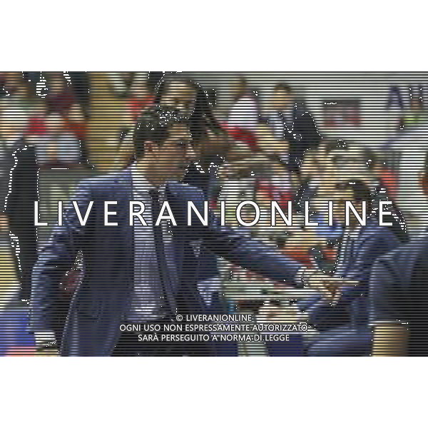 Campionato di Basket Serie A 2019/2020 Trieste, Italia 29/12/2019 Pallacanestro Trieste vs Fortitudo Bologna Nella foto: Antimo Martino (Fortitudo Bologna) esorta la sua panchina FOTO LUCA TEDESCHI-ALESSIO MARINI-AG ALDO LIVERANI SAS
